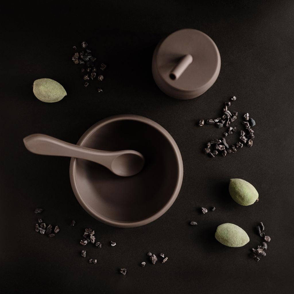 The Breakfast Set - Silicone Cup, Bowl and Spoon (Almond-Cacao)